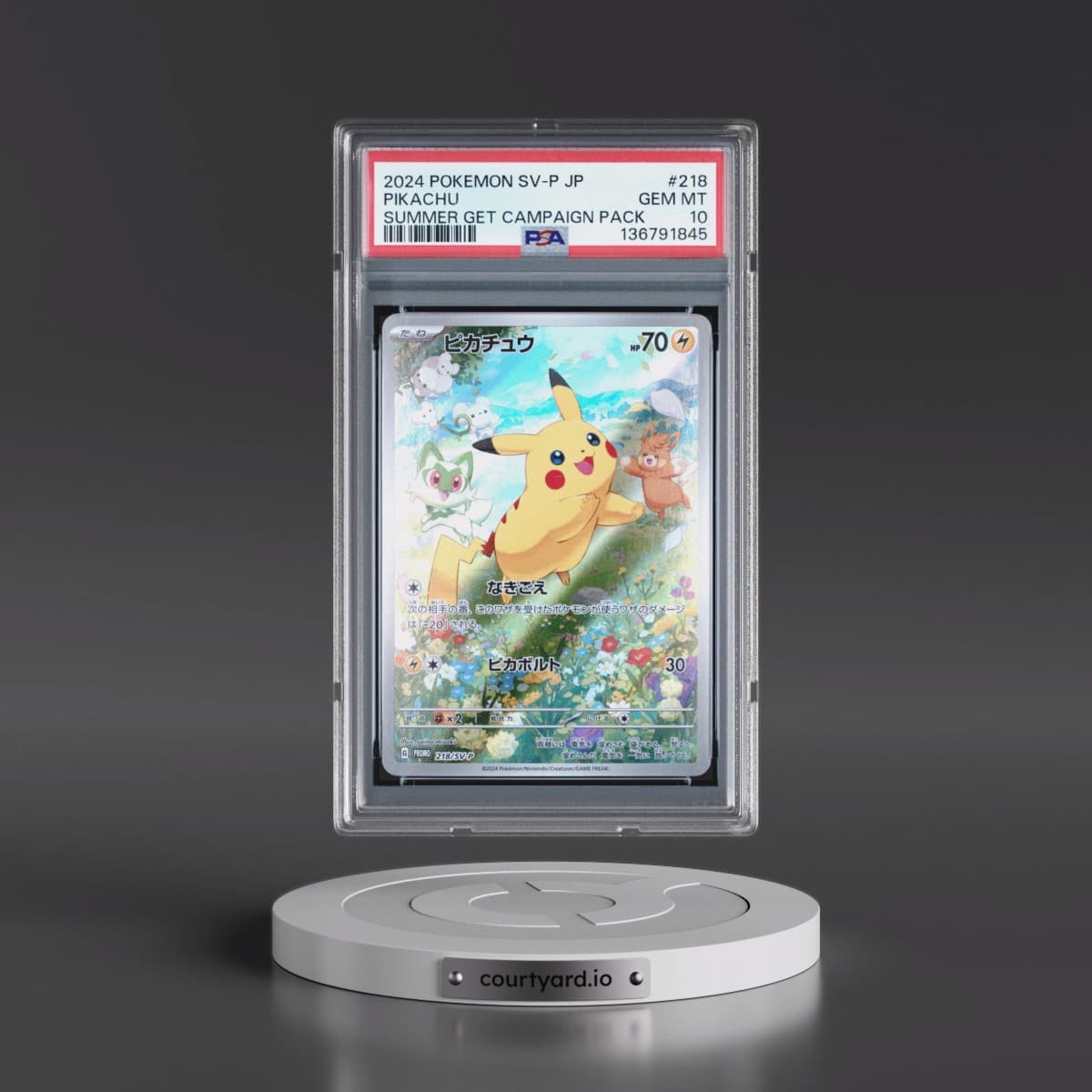 2024 Pokémon SV-P Promo #218 Pikachu - Summer of Pokeca Is Here! Promo Card Get Campaign Pack (PSA 10 GEM MINT)