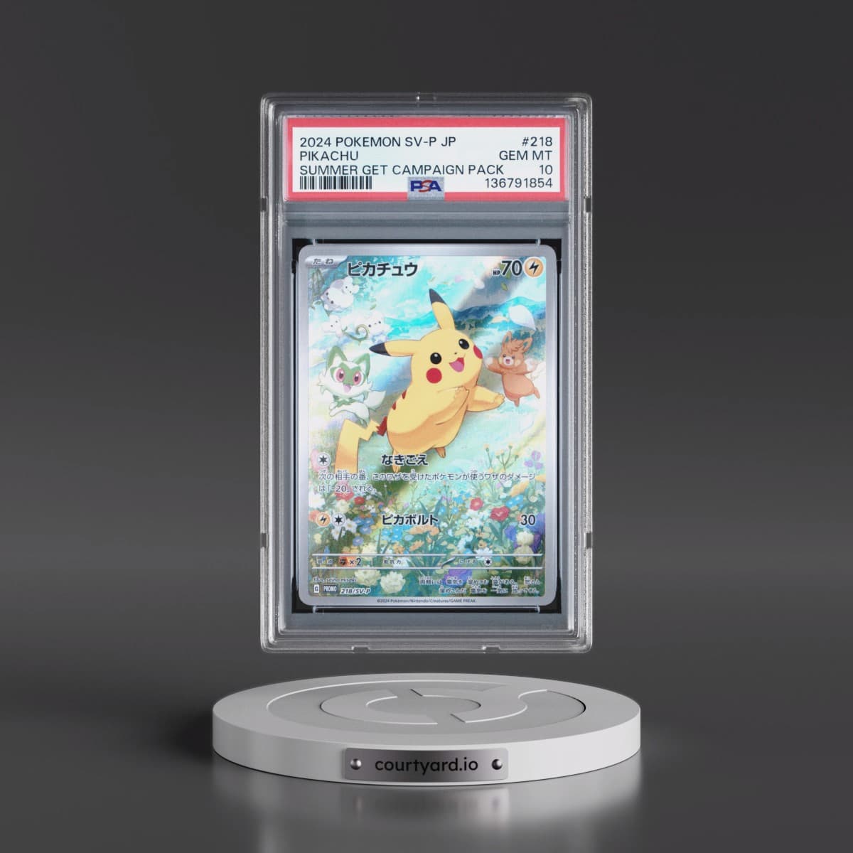 2024 Pokémon SV-P Promo #218 Pikachu - Summer of Pokeca Is Here! Promo Card Get Campaign Pack (PSA 10 GEM MINT)