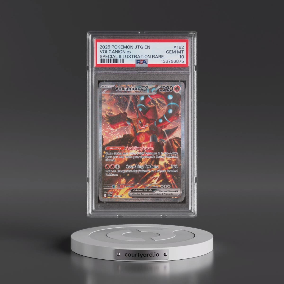 2025 Pokémon Jtg EN-Journey Together #182 Volcanion EX - Holo Special Illustration Rare (PSA 10 GEM MINT)