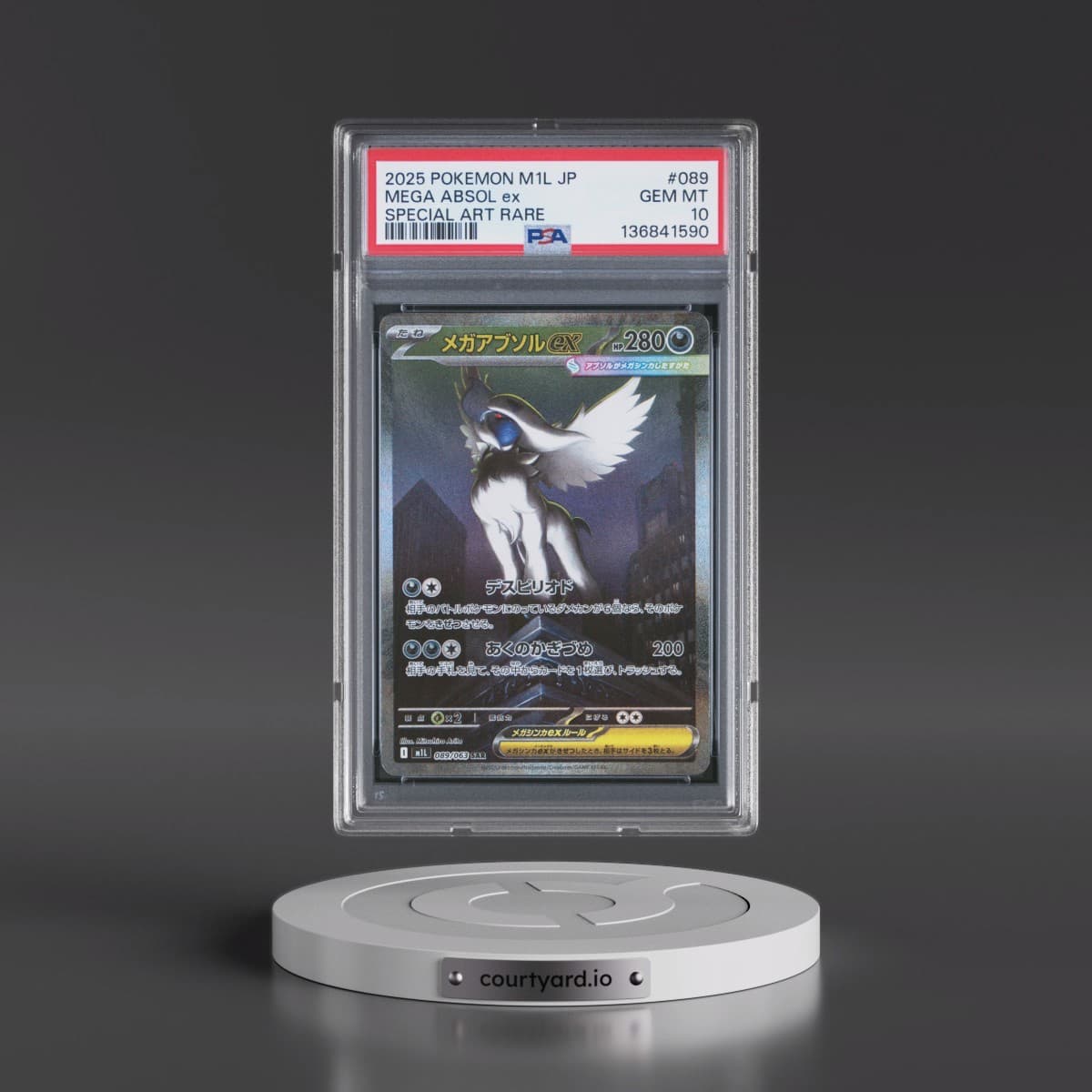 2025 Pokémon M1l-Mega Brave #089 Mega Absol EX - Holo Special Art Rare (PSA 10 GEM MINT)