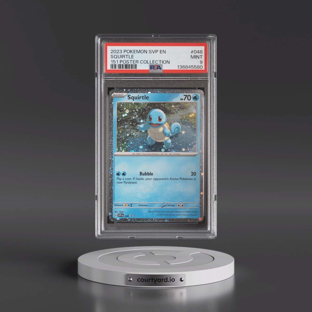 2023 Pokémon Svp EN-SV Black Star Promo #048 Squirtle - 151 Poster Collection (PSA 9 MINT)