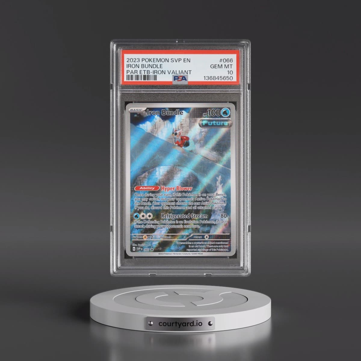 2023 Pokémon Svp EN-SV Black Star Promo #066 Iron Bundle - Paradox Rift Elite Trainer Box-Iron Valiant (PSA 10 GEM MINT)