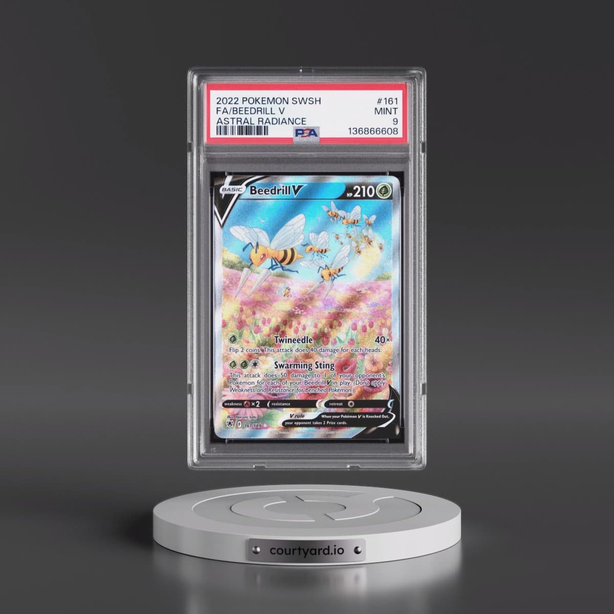 2022 Pokémon Sword & Shield Astral Radiance #161 Beedrill V - Holo Full Art (PSA 9 MINT)