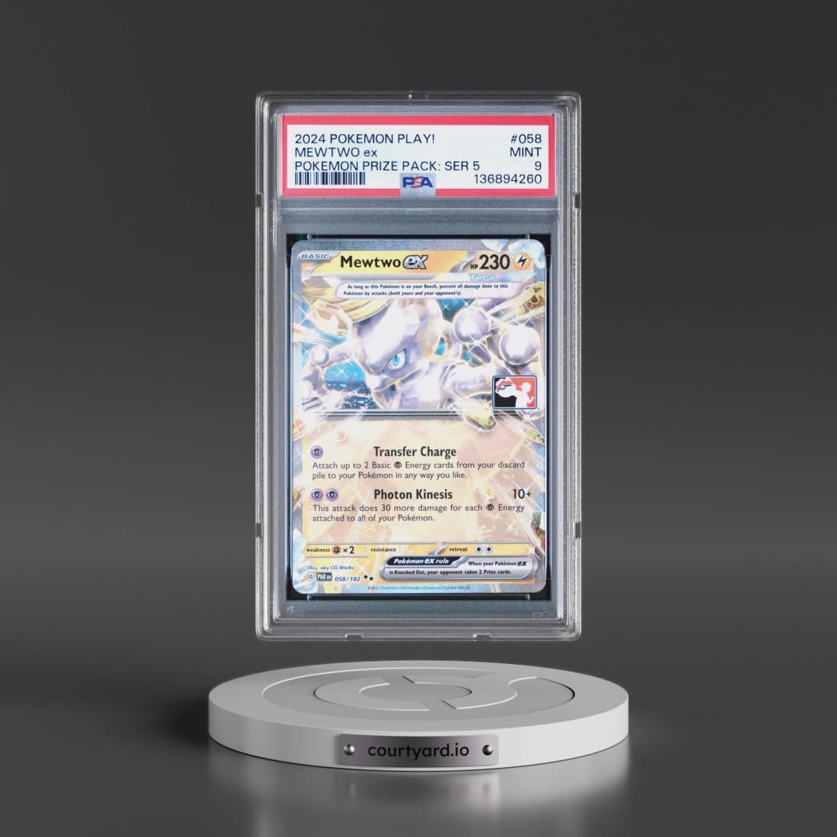 2024 Pokémon Play! Pokémon Prize Pack: Series 5 #058 Mewtwo EX - Holo (PSA 9 MINT)