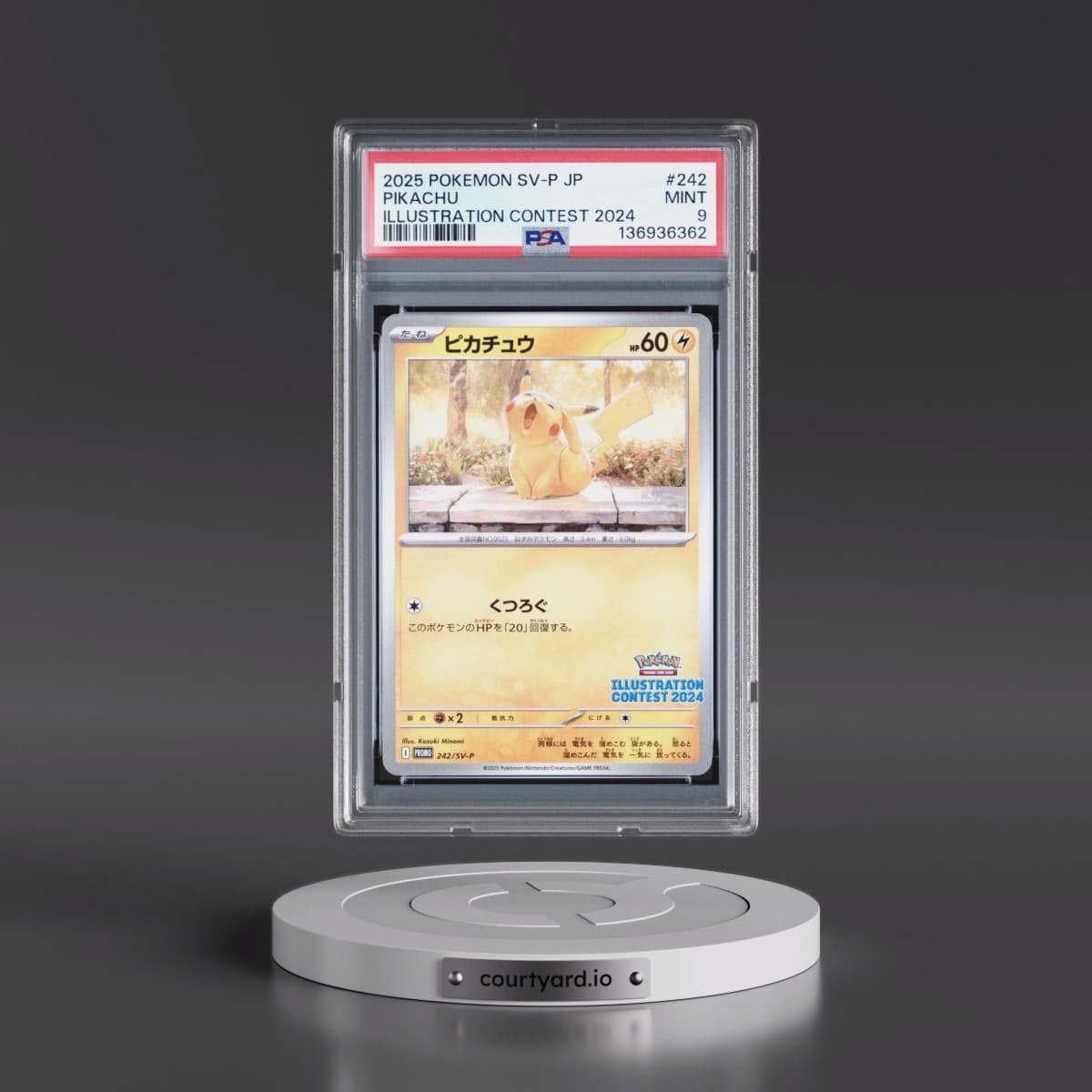 2025 Pokémon SV-P Promo #242 Pikachu - Illustration Contest 2024 (PSA 9 MINT)