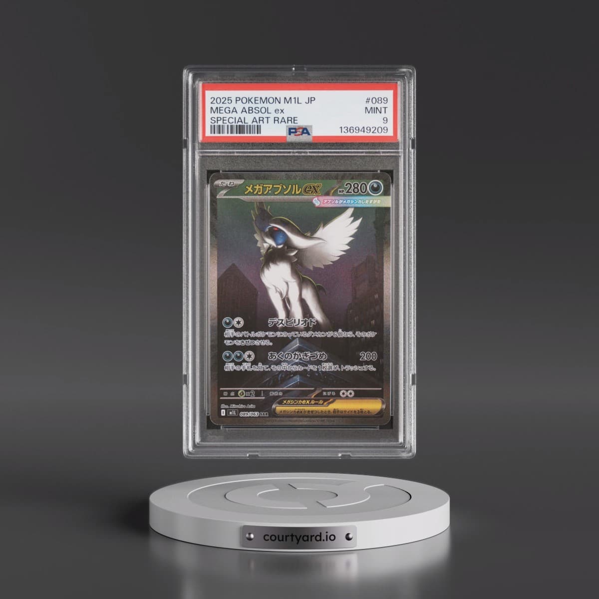 2025 Pokémon M1l-Mega Brave #089 Mega Absol EX - Holo Special Art Rare (PSA 9 MINT)