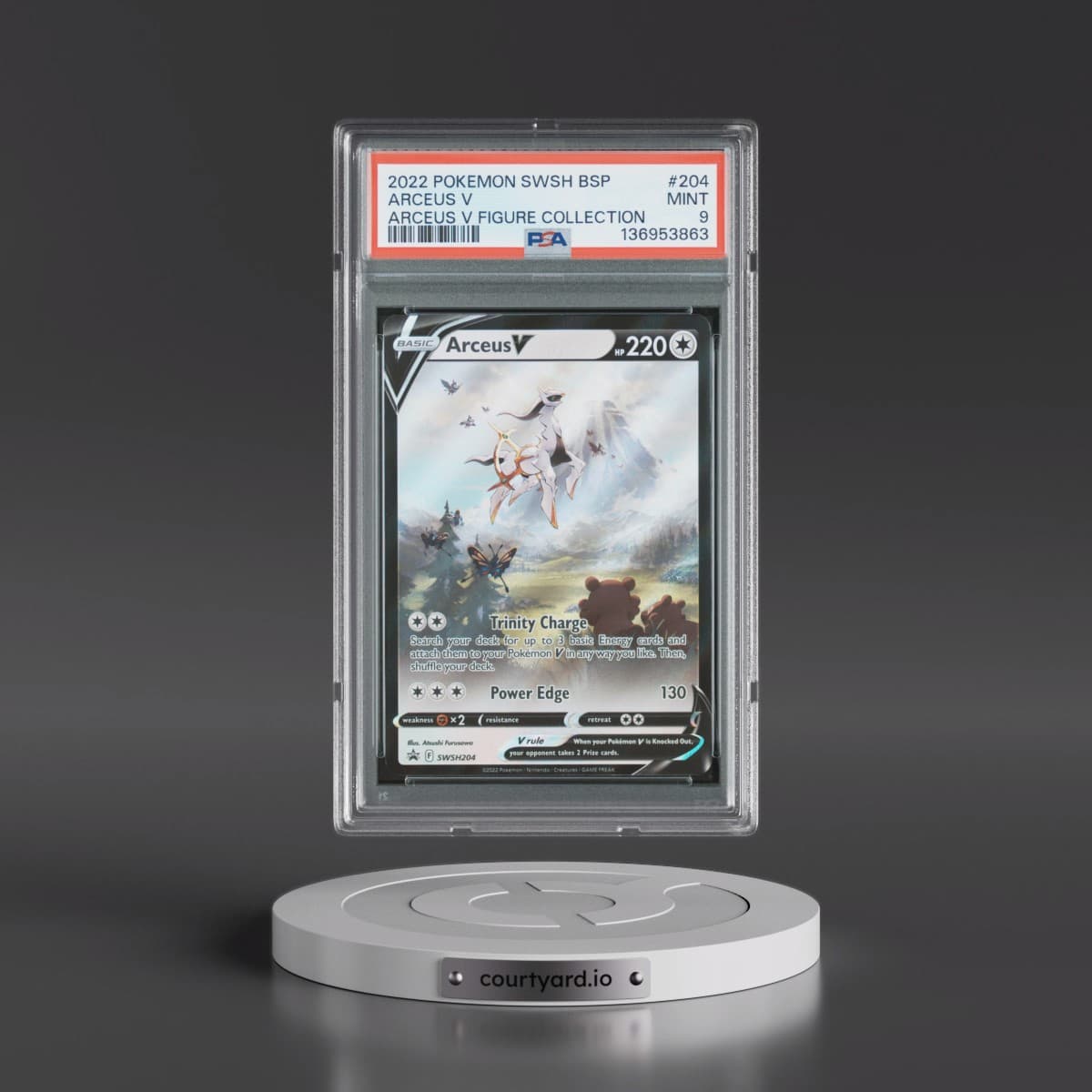 2022 Pokémon Swsh Black Star Promo #204 Arceus V - Holo Arceus V Figure Collection (PSA 9 MINT)