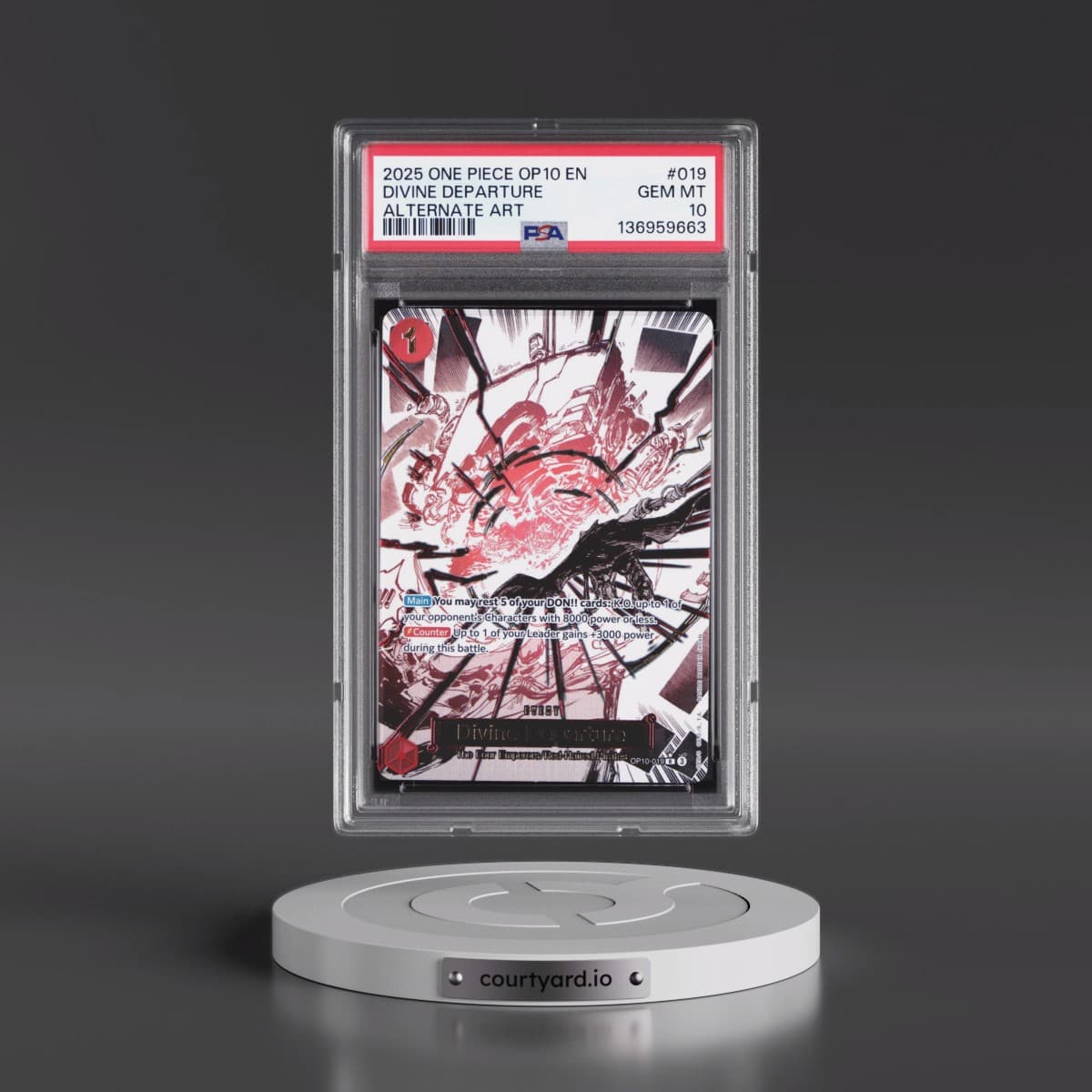 2025 One Piece OP10-Royal Blood #019 Divine Departure - Alternate Art (PSA 10 GEM MINT)