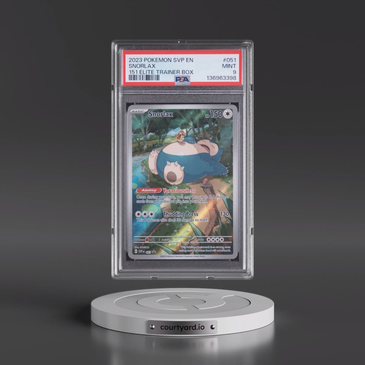 2023 Pokémon Svp EN-SV Black Star Promo #051 Snorlax - 151 Elite Trainer Box (PSA 9 MINT)