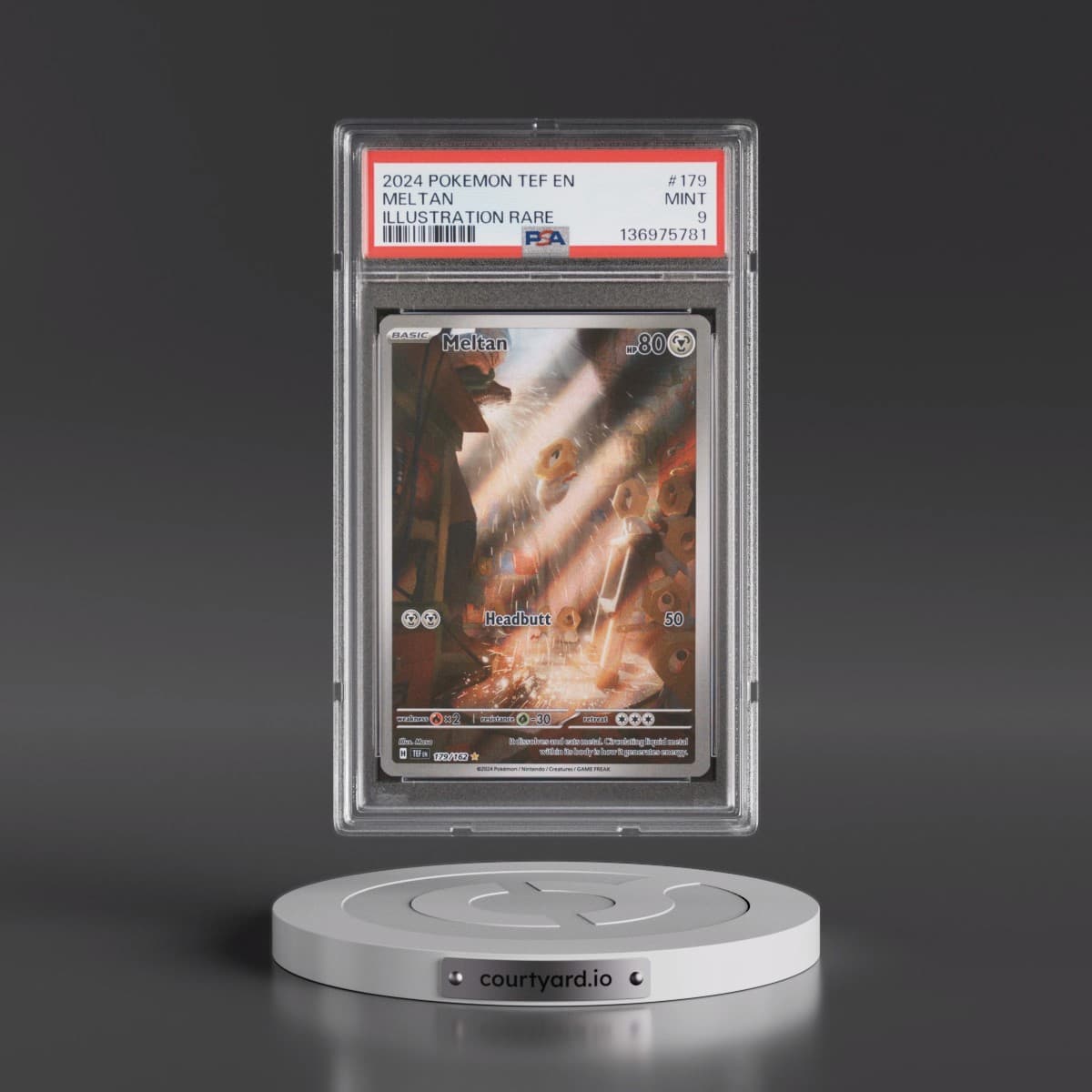 2024 Pokémon Tef EN-Temporal Forces #179 Meltan - Illustration Rare (PSA 9 MINT)