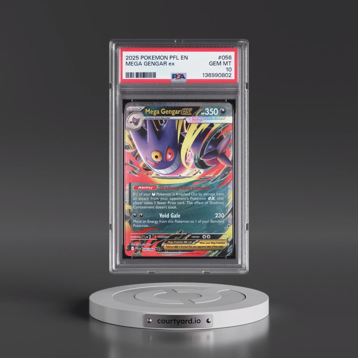 2025 Pokémon Pfl EN-Phantasmal Flames #056 Mega Gengar EX - Holo (PSA 10 GEM MINT)