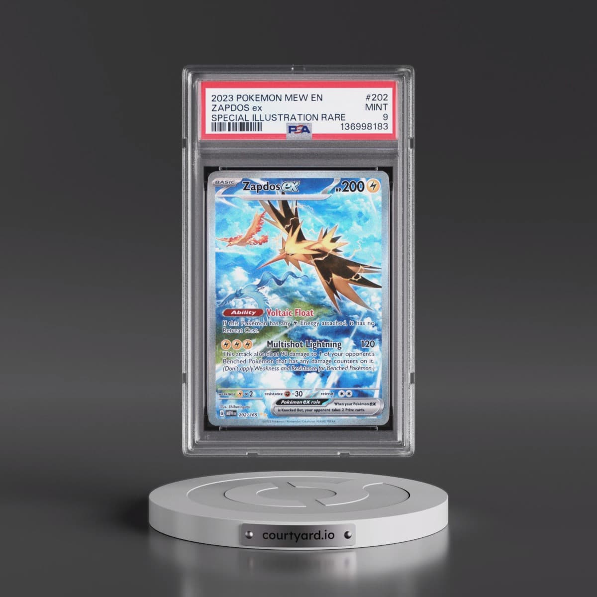 2023 Pokémon Mew EN-151 #202 Zapdos EX - Holo Special Illustration Rare (PSA 9 MINT)
