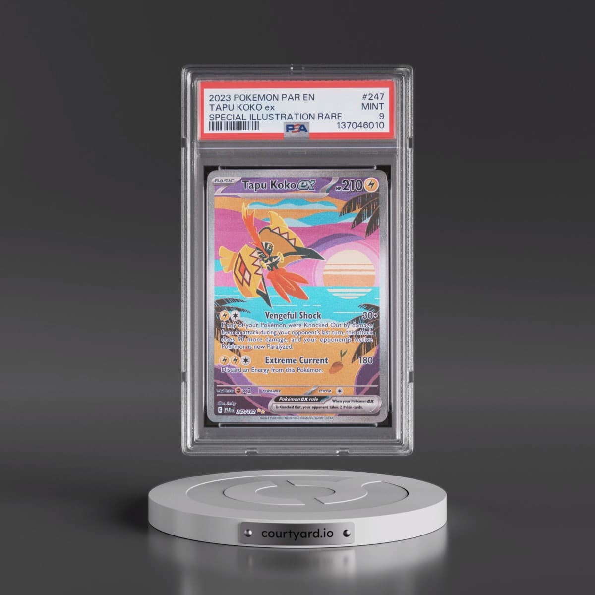 2023 Pokémon Par EN-Paradox Rift #247 Tapu Koko EX - Holo Special Illustration Rare (PSA 9 MINT)