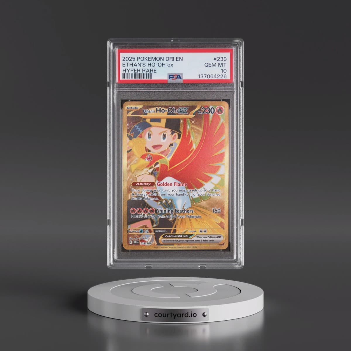 2025 Pokémon Dri EN-Destined Rivals #239 Ethan's HO-Oh EX - Holo Hyper Rare (PSA 10 GEM MINT)
