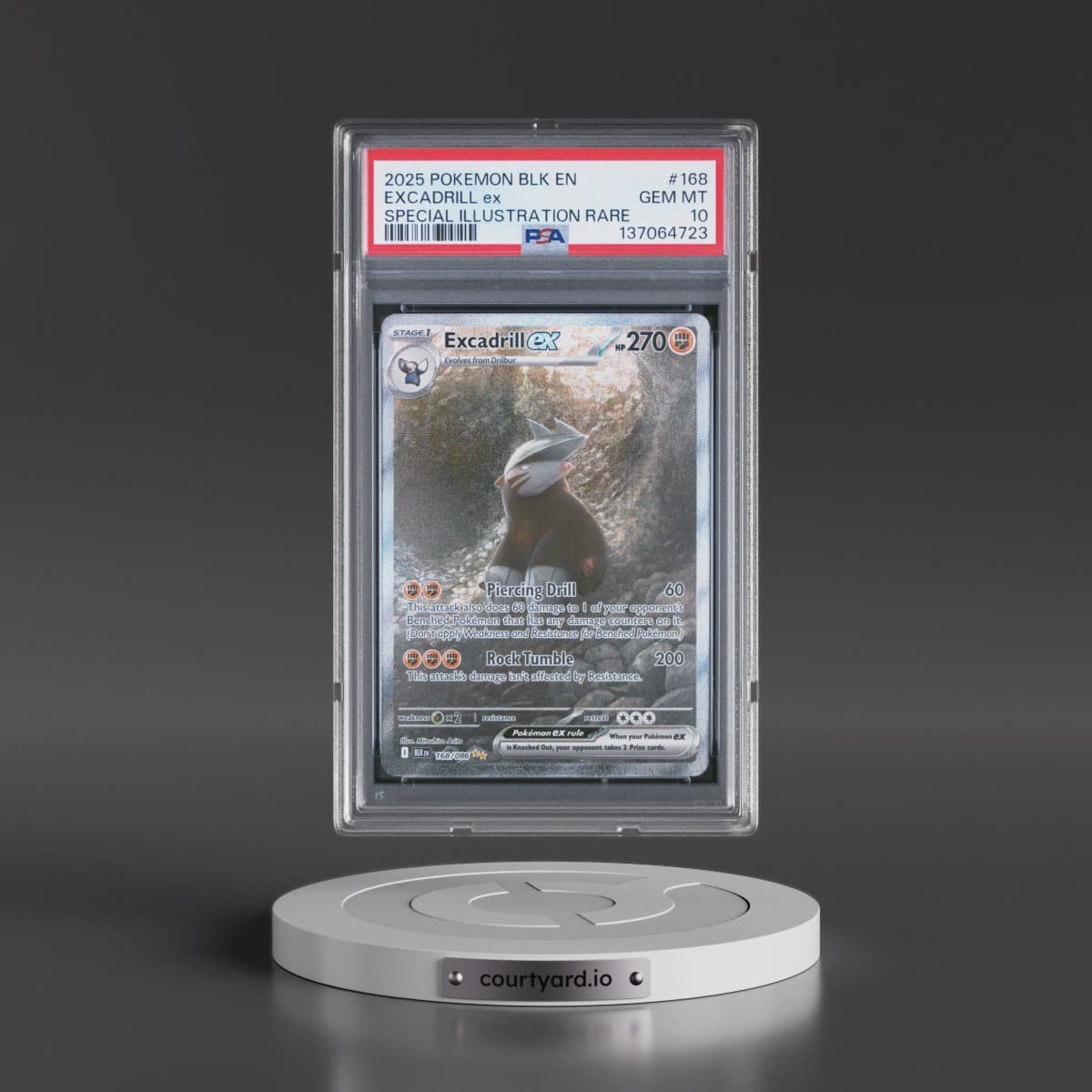 2025 Pokémon Blk EN-Black Bolt #168 Excadrill EX - Holo Special Illustration Rare (PSA 10 GEM MINT)