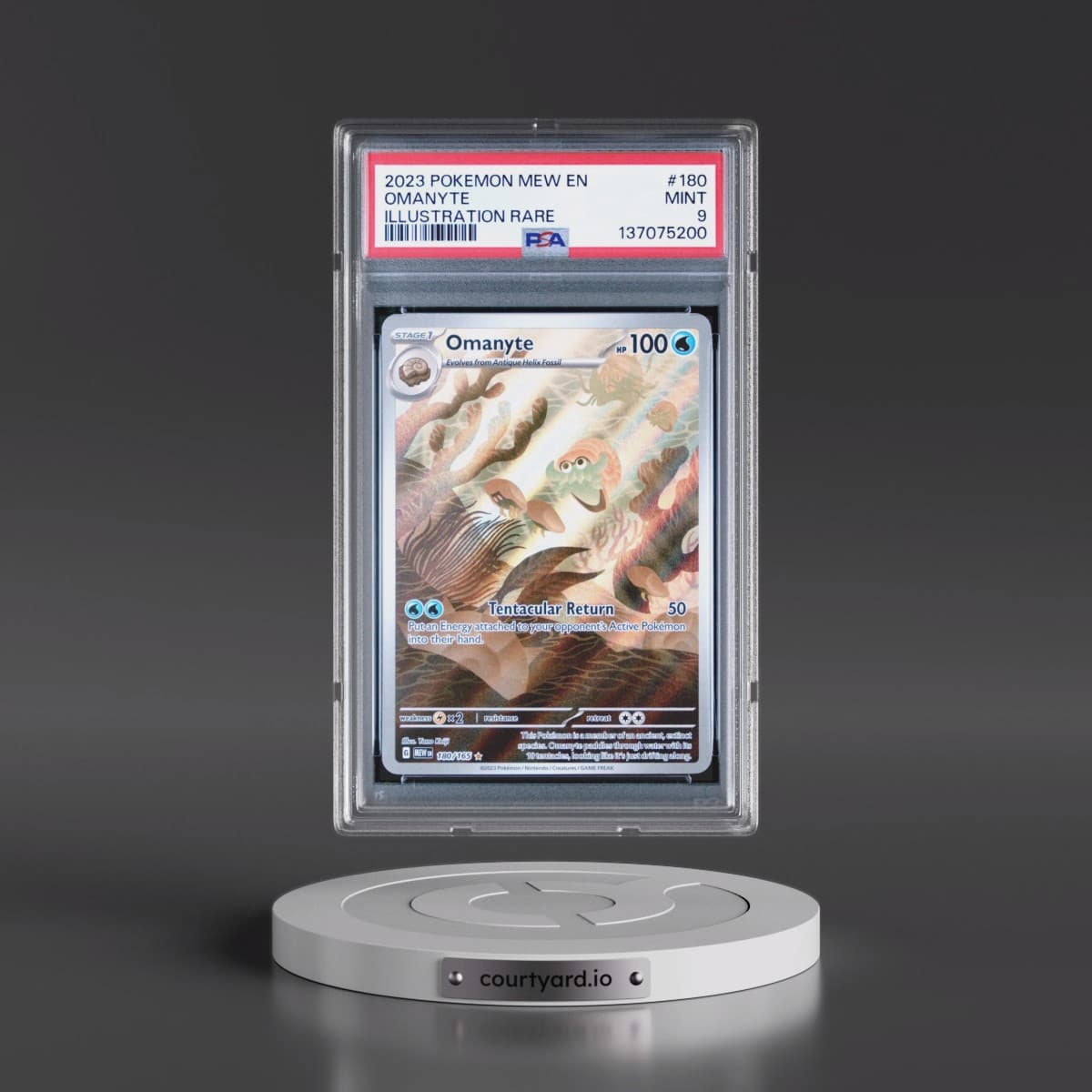 2023 Pokémon Mew EN-151 #180 Omanyte - Illustration Rare (PSA 9 MINT)