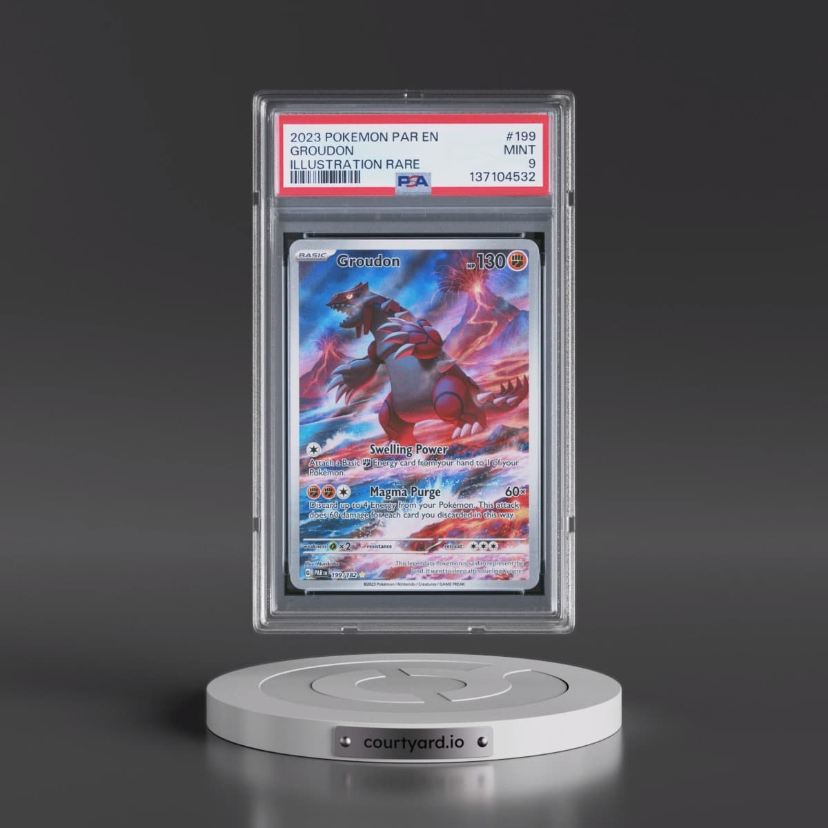 2023 Pokémon Par EN-Paradox Rift #199 Groudon - Illustration Rare (PSA 9 MINT)