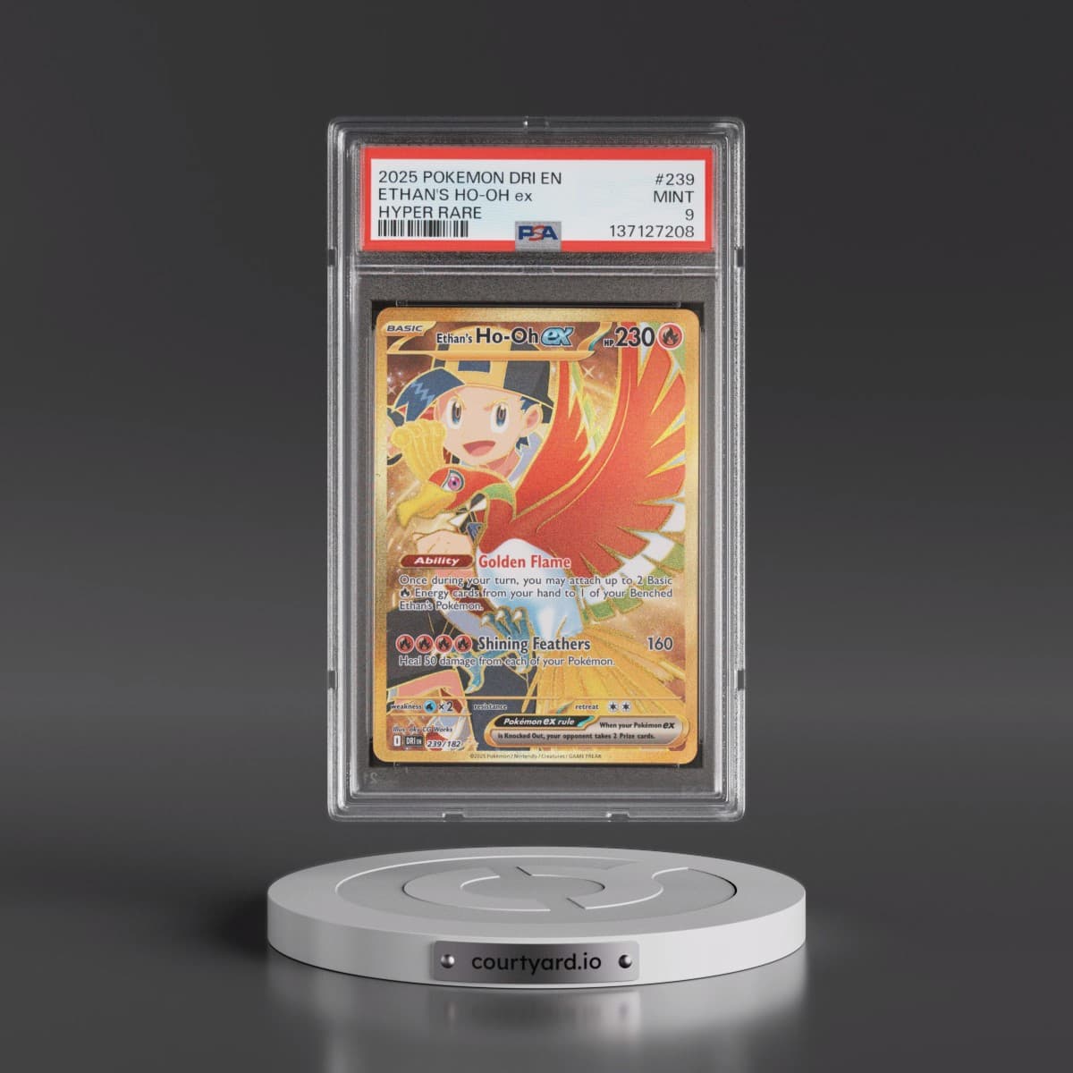 2025 Pokémon Dri EN-Destined Rivals #239 Ethan's HO-Oh EX - Holo Hyper Rare (PSA 9 MINT)