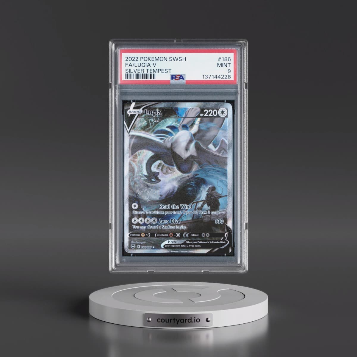2022 Pokémon Sword & Shield Silver Tempest #186 Lugia V - Holo Full Art (PSA 9 MINT)