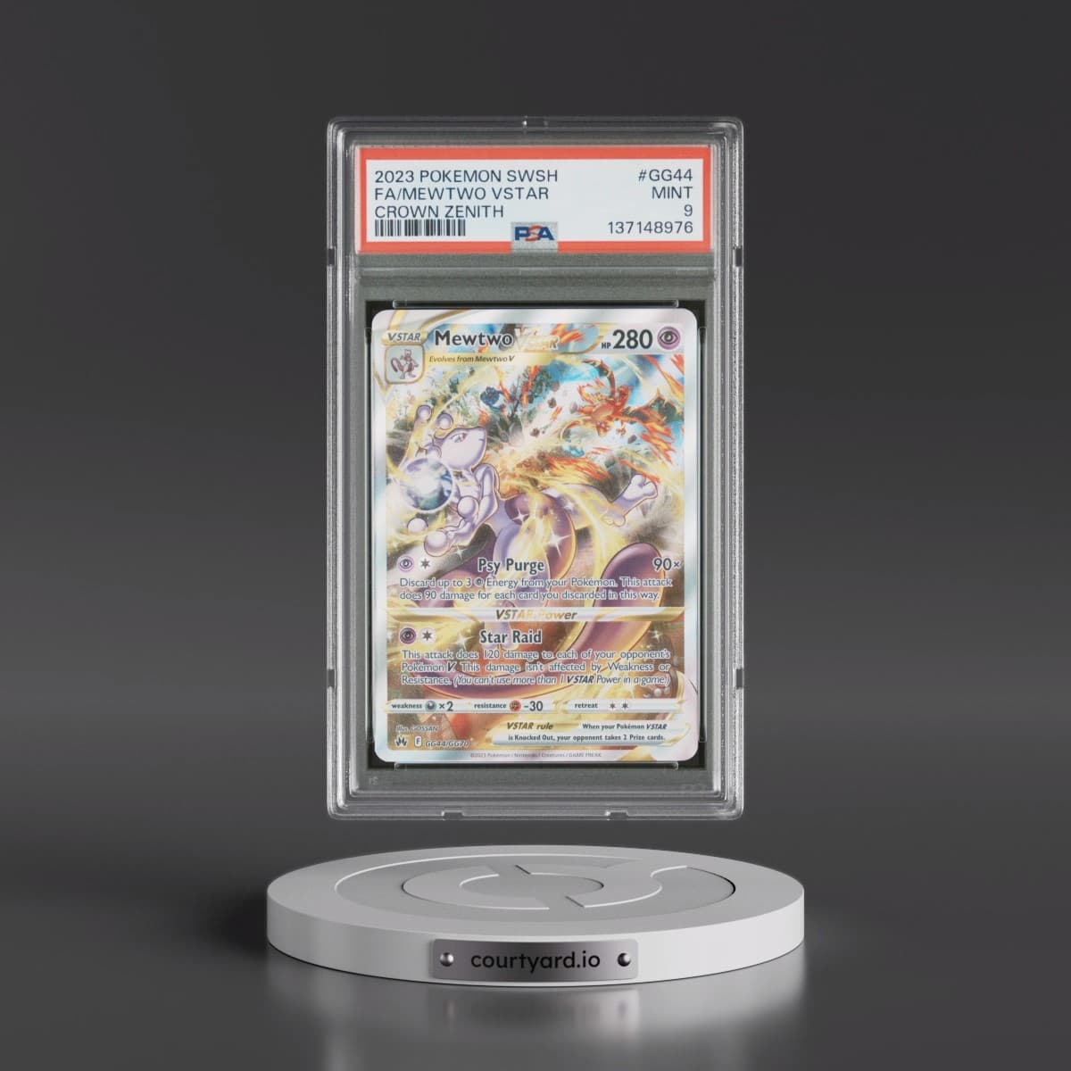 2023 Pokémon Sword and Shield Crown Zenith #GG44 Mewtwo Vstar - Full Art (PSA 9 MINT)