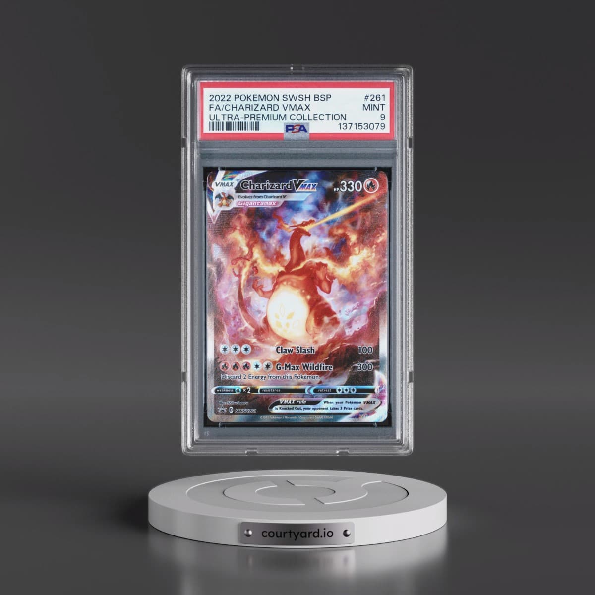 2022 Pokémon Swsh Black Star Promo #261 Charizard Vmax - Full Art Sword & Shield Ultra-Premium Collection-Charizard (PSA 9 MINT)