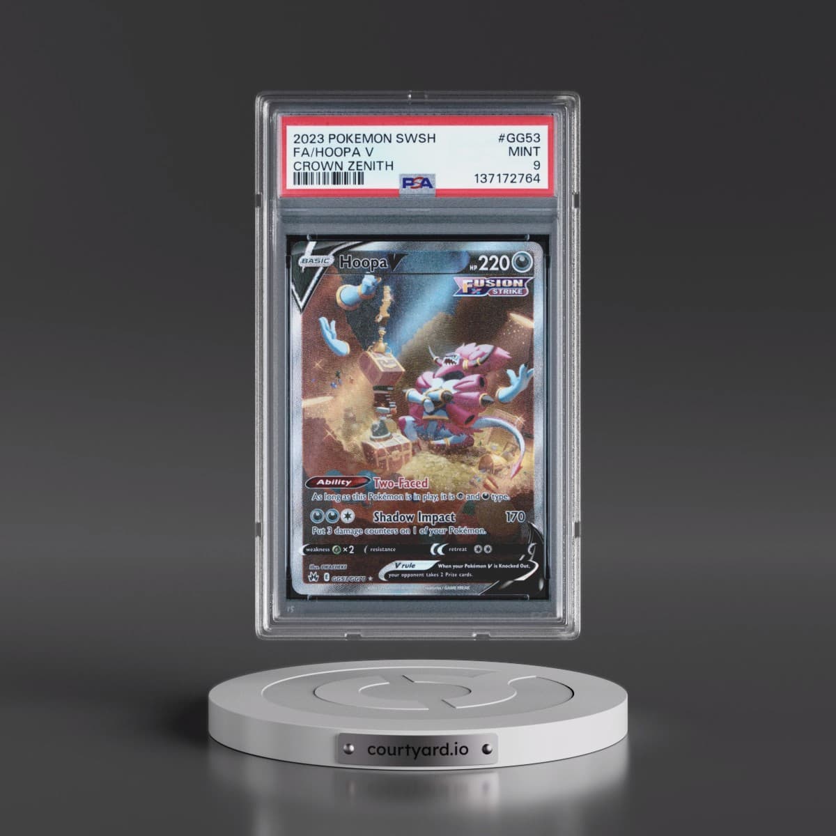 2023 Pokémon Sword and Shield Crown Zenith #GG53 Hoopa V - Holo Full Art (PSA 9 MINT)