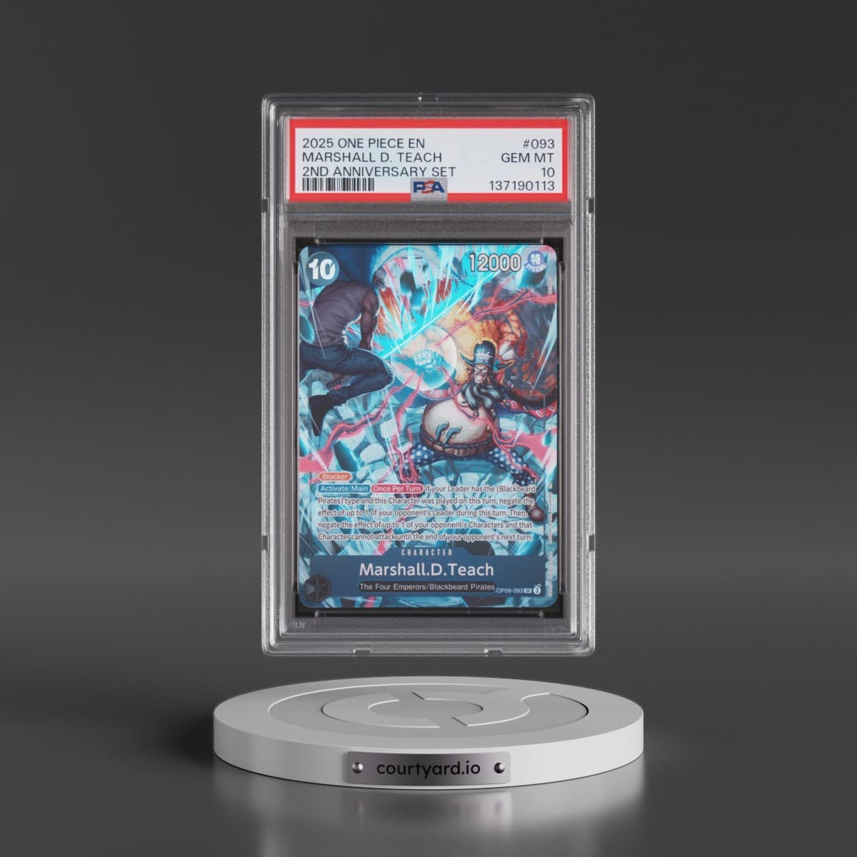 2025 One Piece English Version 2nd Anniversary Set #093 Marshall D. Teach (PSA 10 GEM MINT)