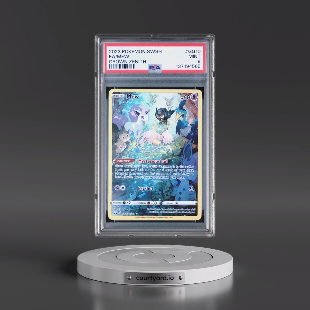 2023 Pokémon Sword and Shield Crown Zenith #GG10 Mew - Full Art (PSA 9 MINT)