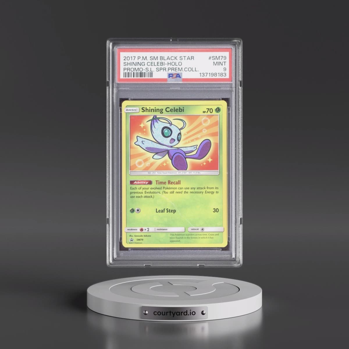 2017 Pokémon SM Black Star Promo #SM79 Shining Celebi - Holo Holo Shining Legends Super Premium Collection (PSA 9 MINT)