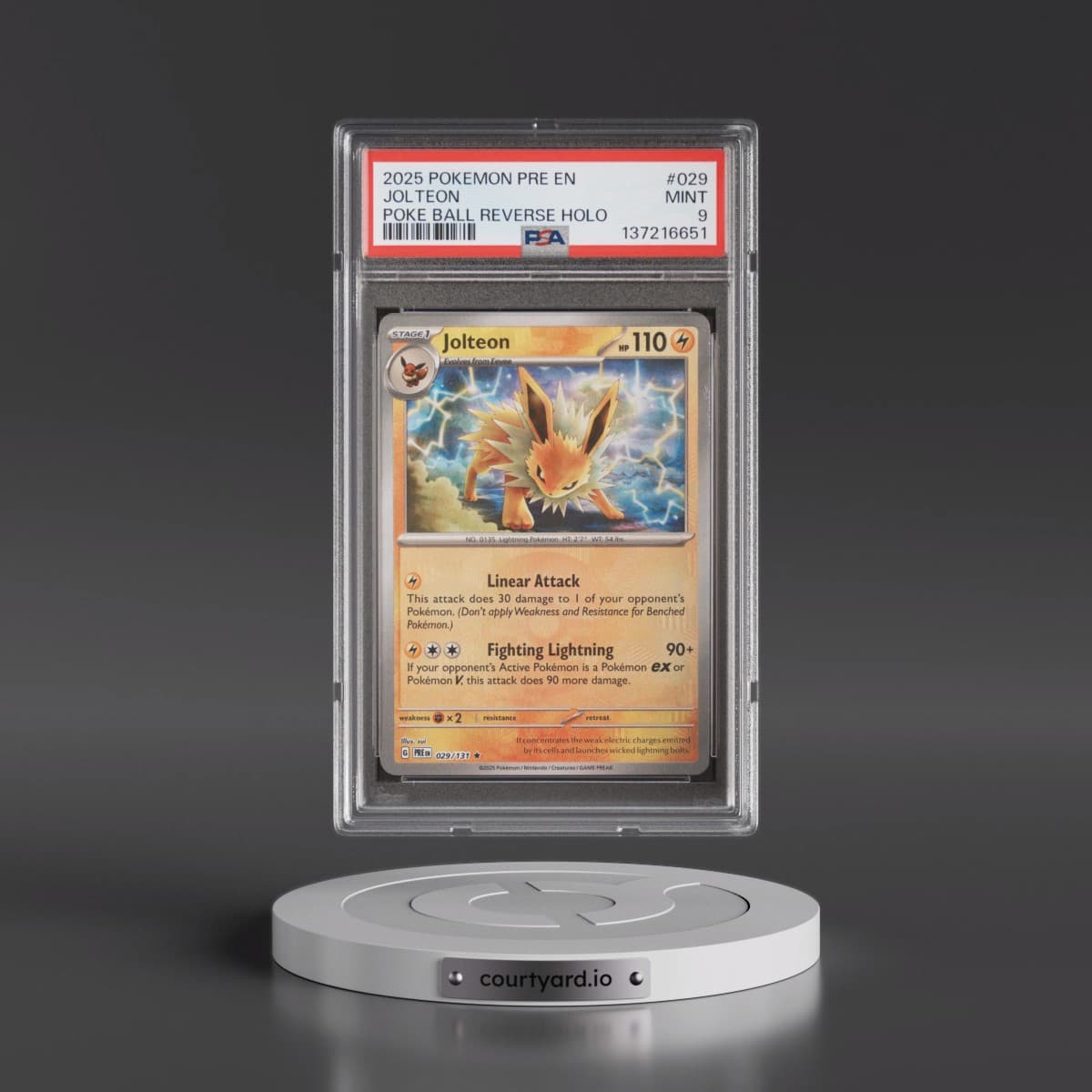 2025 Pokémon Pre EN-Prismatic Evolutions #029 Jolteon - Reverse Holo Poke Ball (PSA 9 MINT)