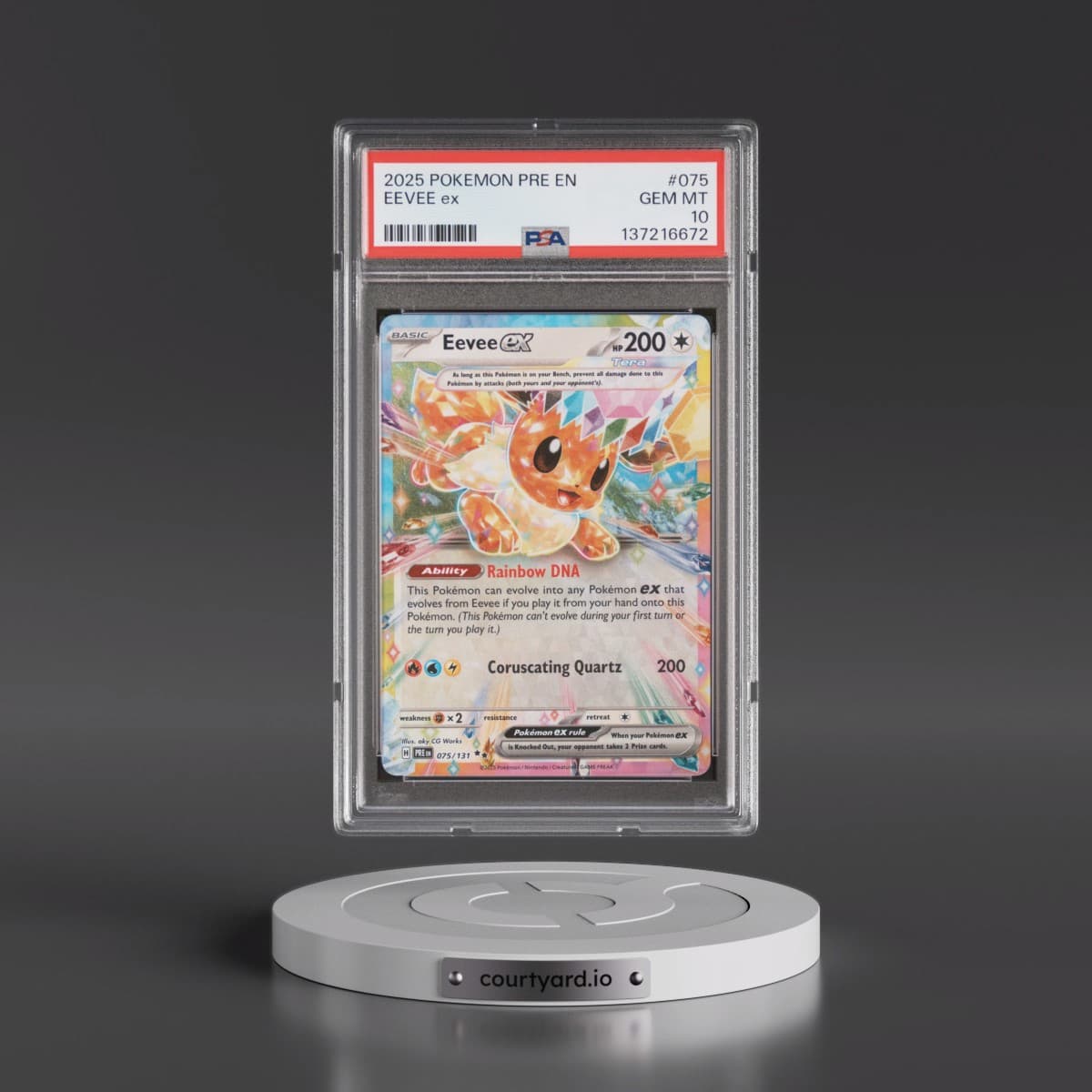 2025 Pokémon Pre EN-Prismatic Evolutions #075 Eevee EX - Holo (PSA 10 GEM MINT)