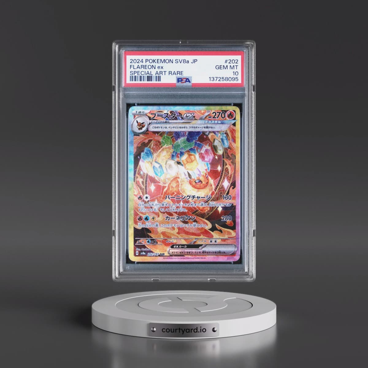 2024 Pokémon Sv8a-Terastal Fest EX #202 Flareon EX - Holo Special Art Rare (PSA 10 GEM MINT)