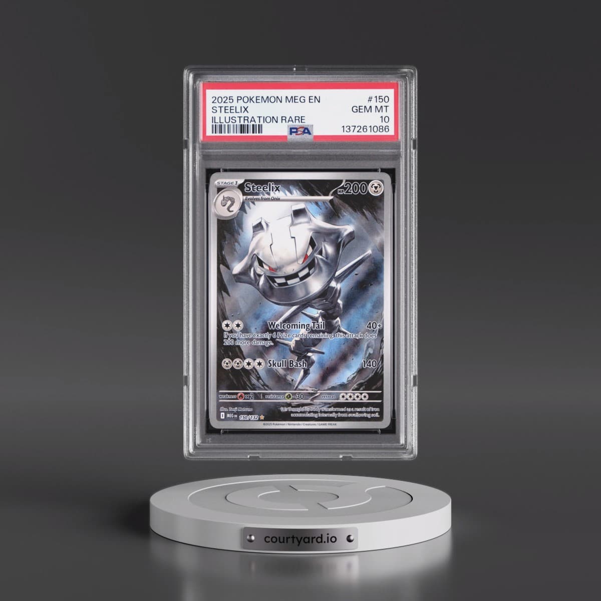 2025 Pokémon Meg EN-Mega Evolution #150 Steelix - Illustration Rare (PSA 10 GEM MINT)