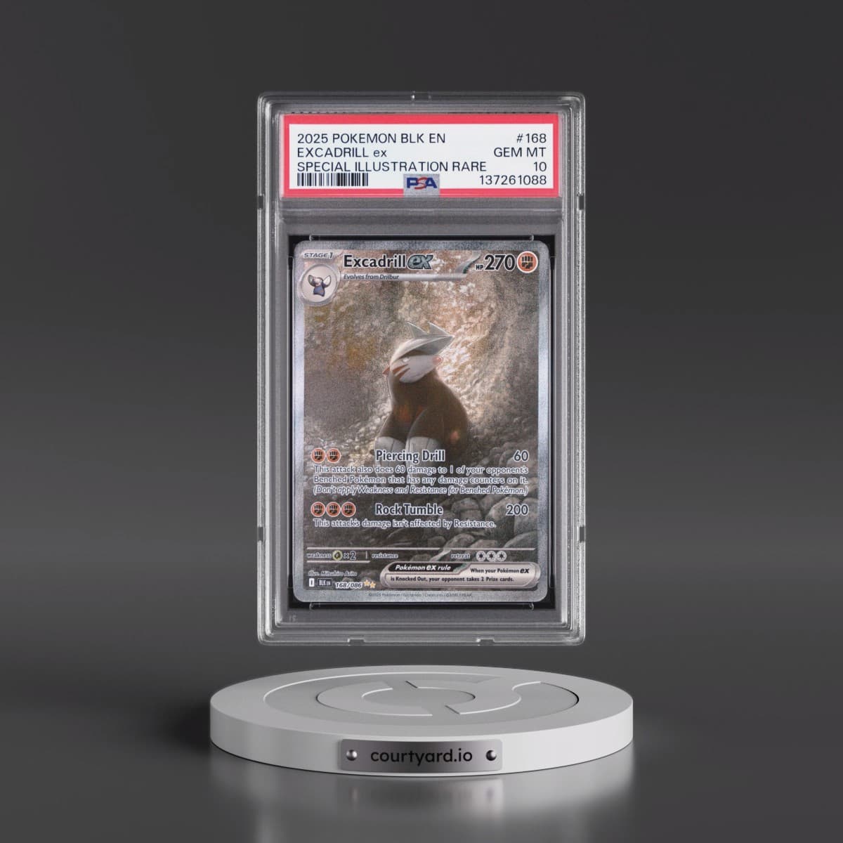 2025 Pokémon Blk EN-Black Bolt #168 Excadrill EX - Holo Special Illustration Rare (PSA 10 GEM MINT)