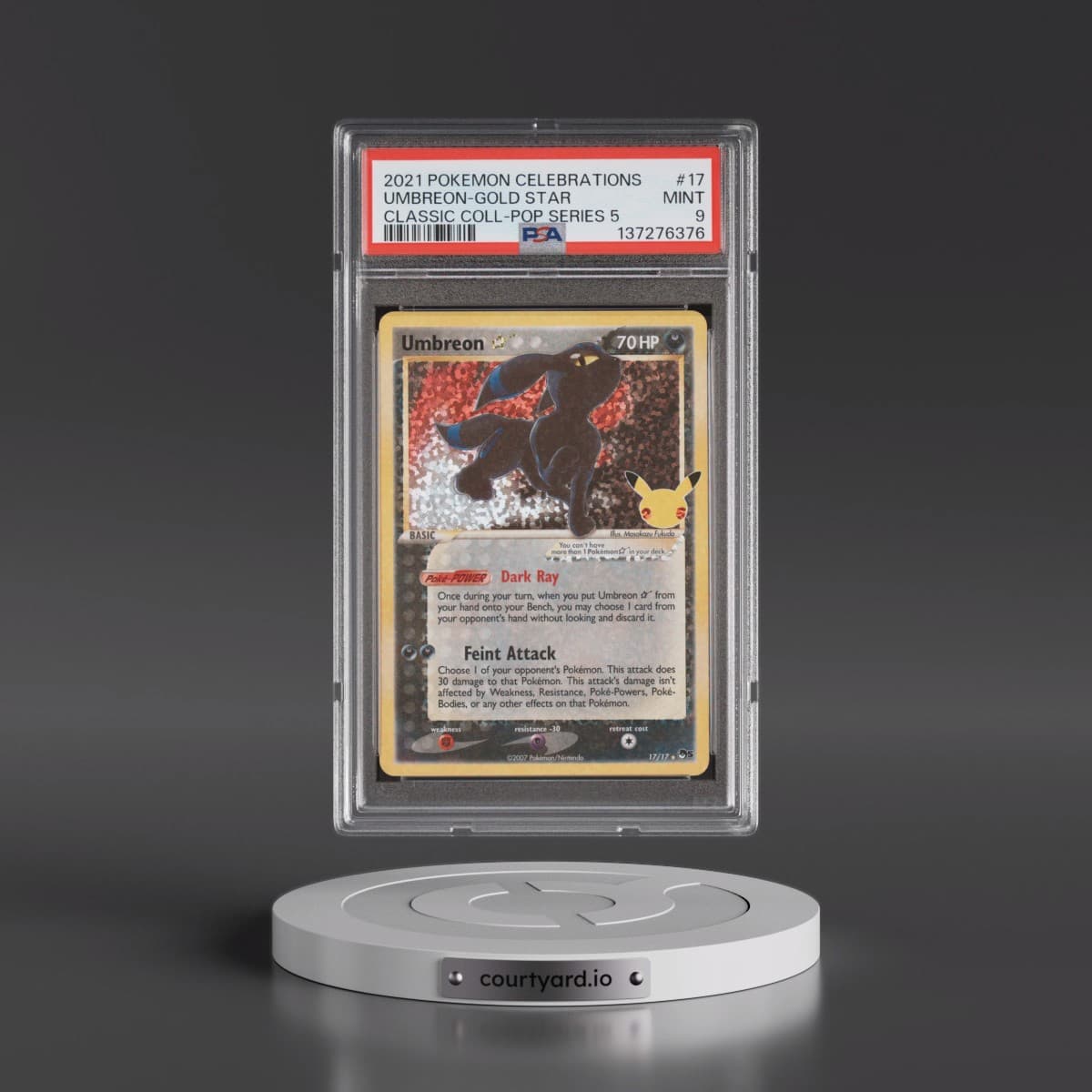 2021 Pokémon Celebrations Classic Collection #17 Umbreon-Gold Star (PSA 9 MINT)