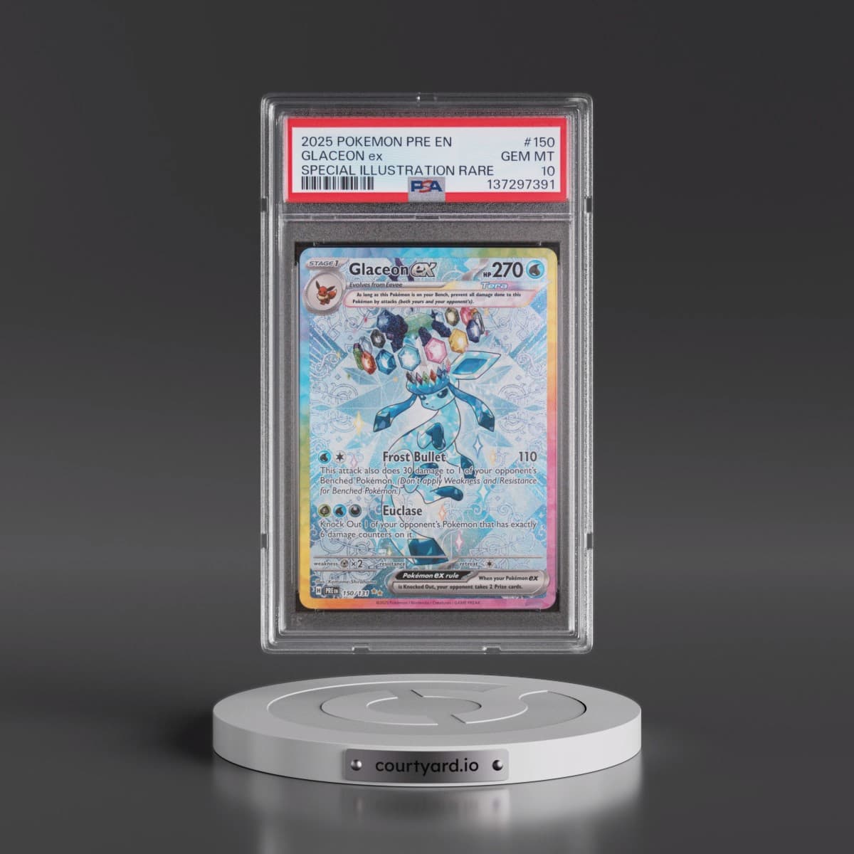 2025 Pokémon Pre EN-Prismatic Evolutions #150 Glaceon EX - Holo Special Illustration Rare (PSA 10 GEM MINT)