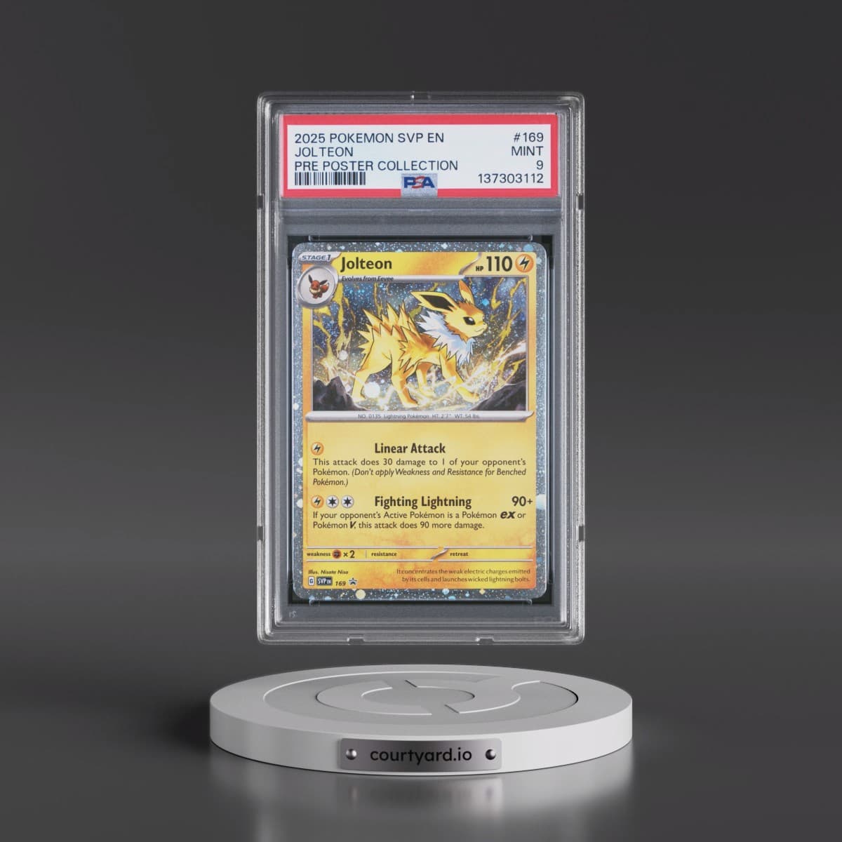 2025 Pokémon Svp EN-SV Black Star Promo #169 Jolteon - Prismatic Evolutions Poster Collection (PSA 9 MINT)