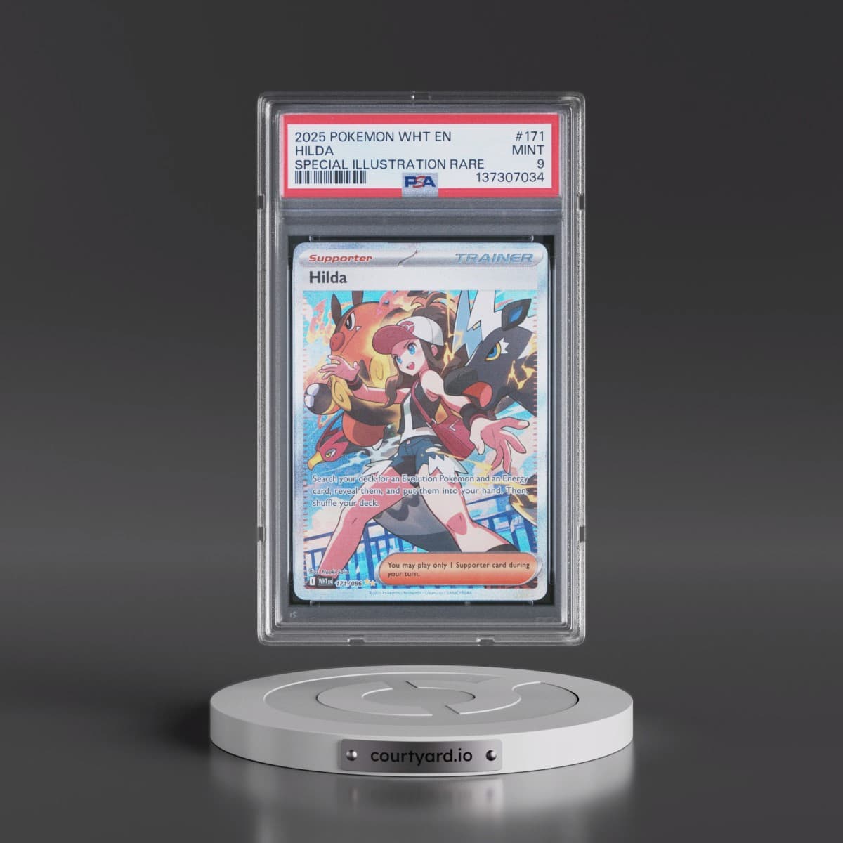 2025 Pokémon Wht EN-White Flare #171 Hilda - Special Illustration Rare (PSA 9 MINT)