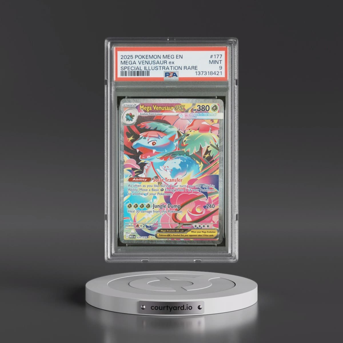 2025 Pokémon Meg EN-Mega Evolution #177 Mega Venusaur EX - Holo Special Illustration Rare (PSA 9 MINT)