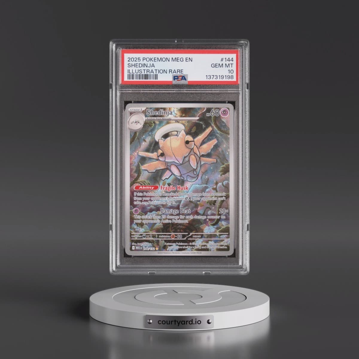 2025 Pokémon Meg EN-Mega Evolution #144 Shedinja - Illustration Rare (PSA 10 GEM MINT)