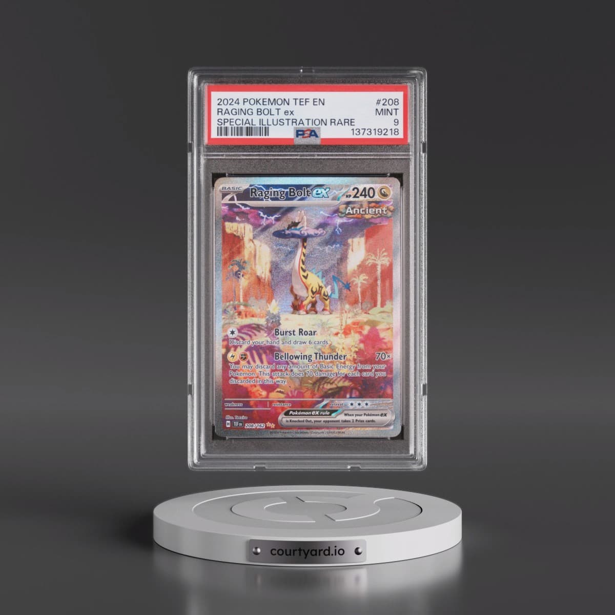 2024 Pokémon Tef EN-Temporal Forces #208 Raging Bolt EX - Holo Special Illustration Rare (PSA 9 MINT)