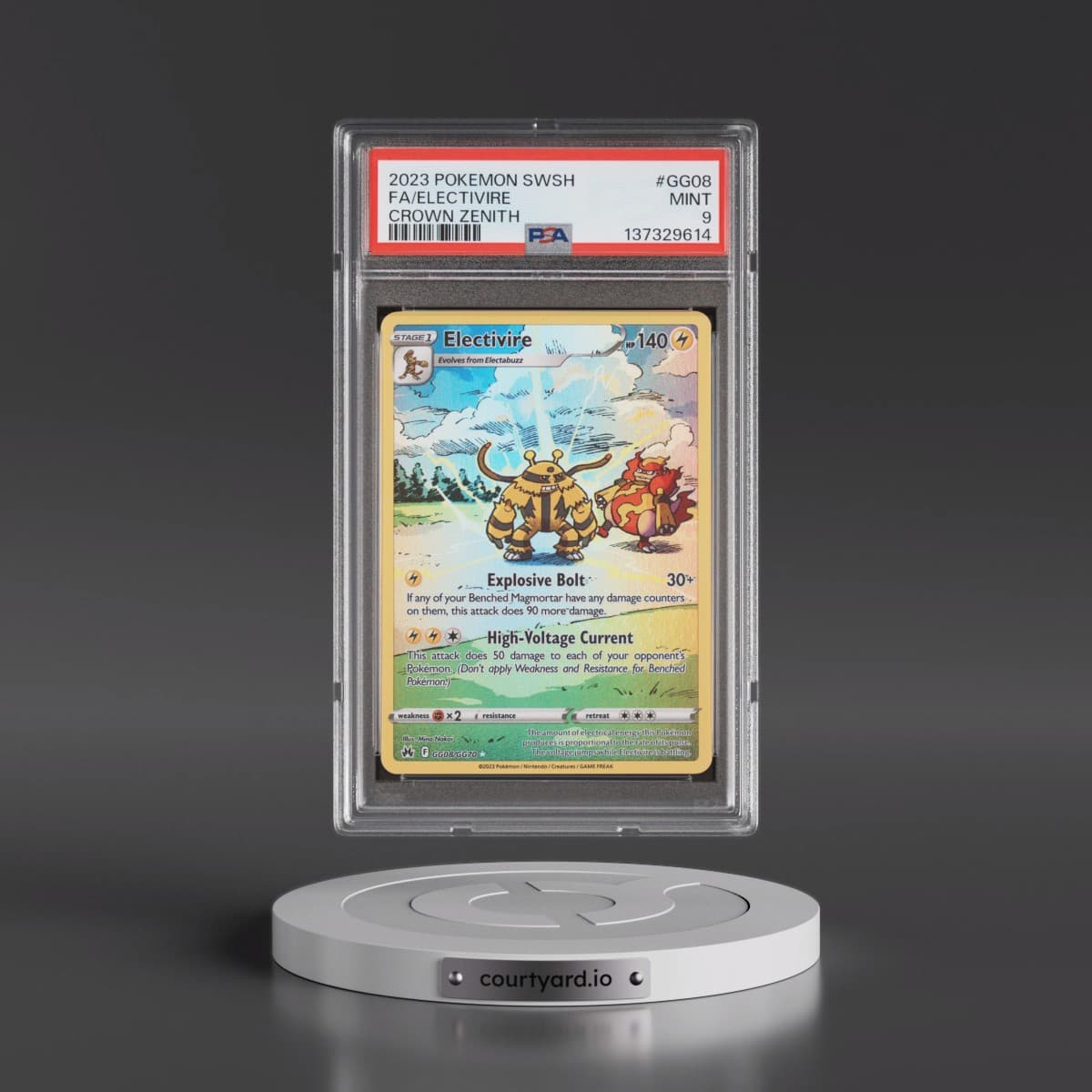 2023 Pokémon Sword and Shield Crown Zenith #GG08 Electivire - Full Art (PSA 9 MINT)
