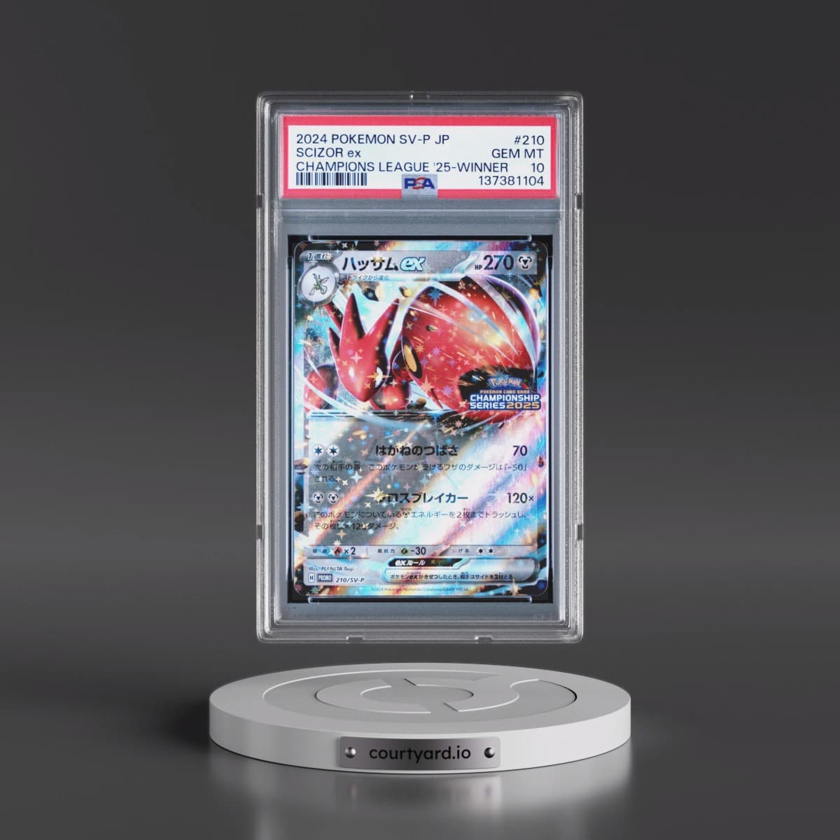2024 Pokémon SV-P Promo #210 Scizor EX - Holo Champions League 2025-Winner Prize (PSA 10 GEM MINT)
