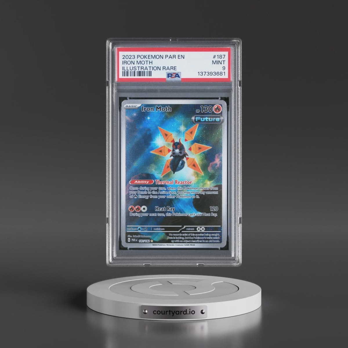 2023 Pokémon Par EN-Paradox Rift #187 Iron Moth - Illustration Rare (PSA 9 MINT)