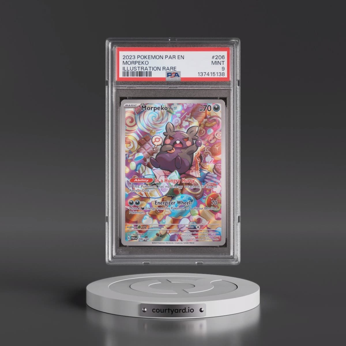 2023 Pokémon Par EN-Paradox Rift #206 Morpeko - Illustration Rare (PSA 9 MINT)