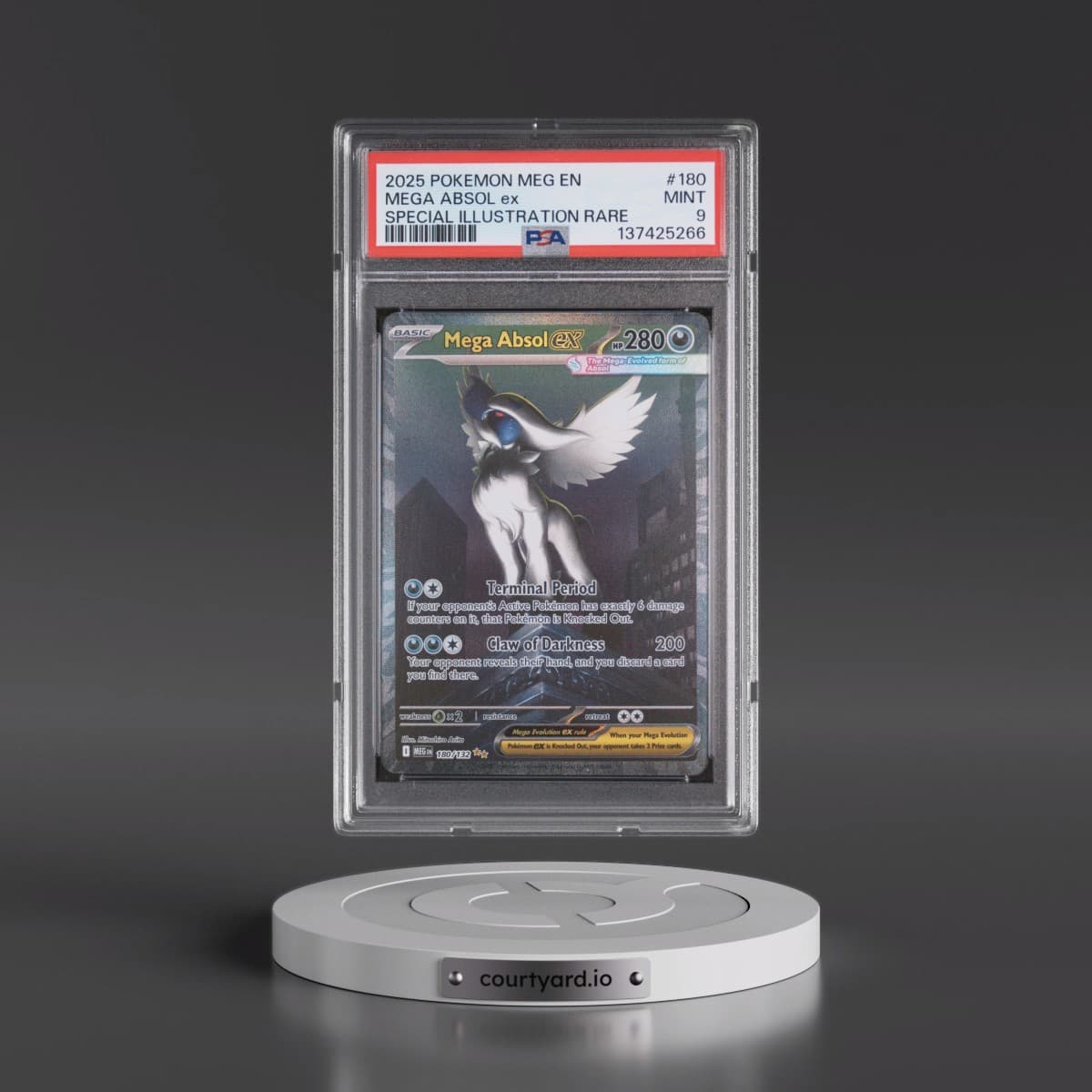 2025 Pokémon Meg EN-Mega Evolution #180 Mega Absol EX - Holo Special Illustration Rare (PSA 9 MINT)