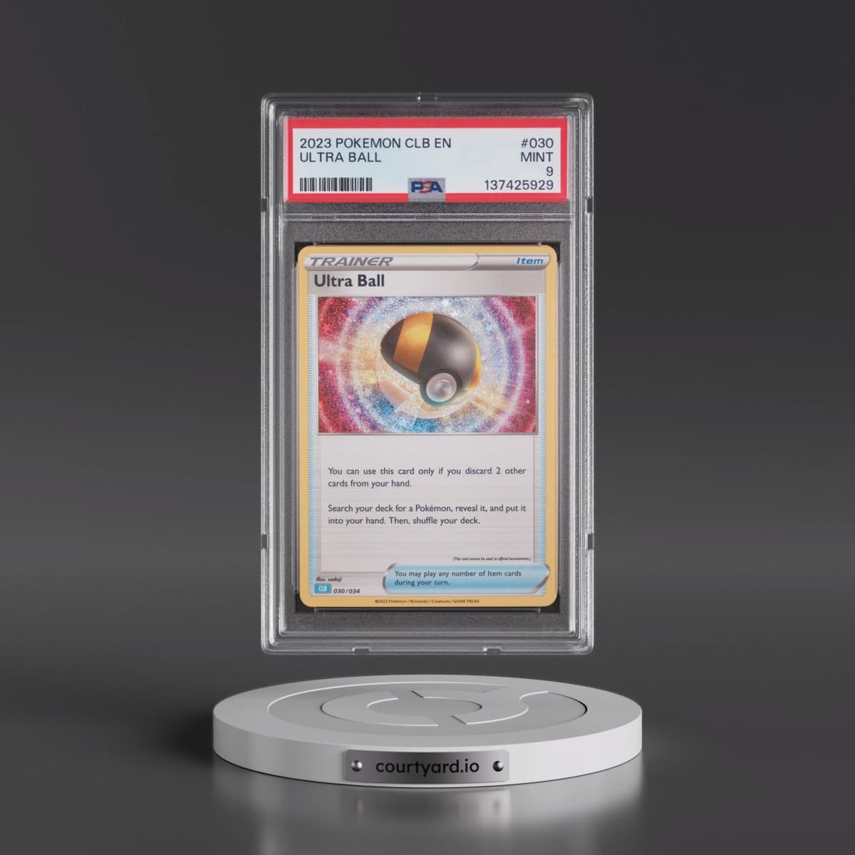 2023 Pokémon Clb-Trading Card Game Classic Blastoise & Suicune EX Deck #030 Ultra Ball (PSA 9 MINT)
