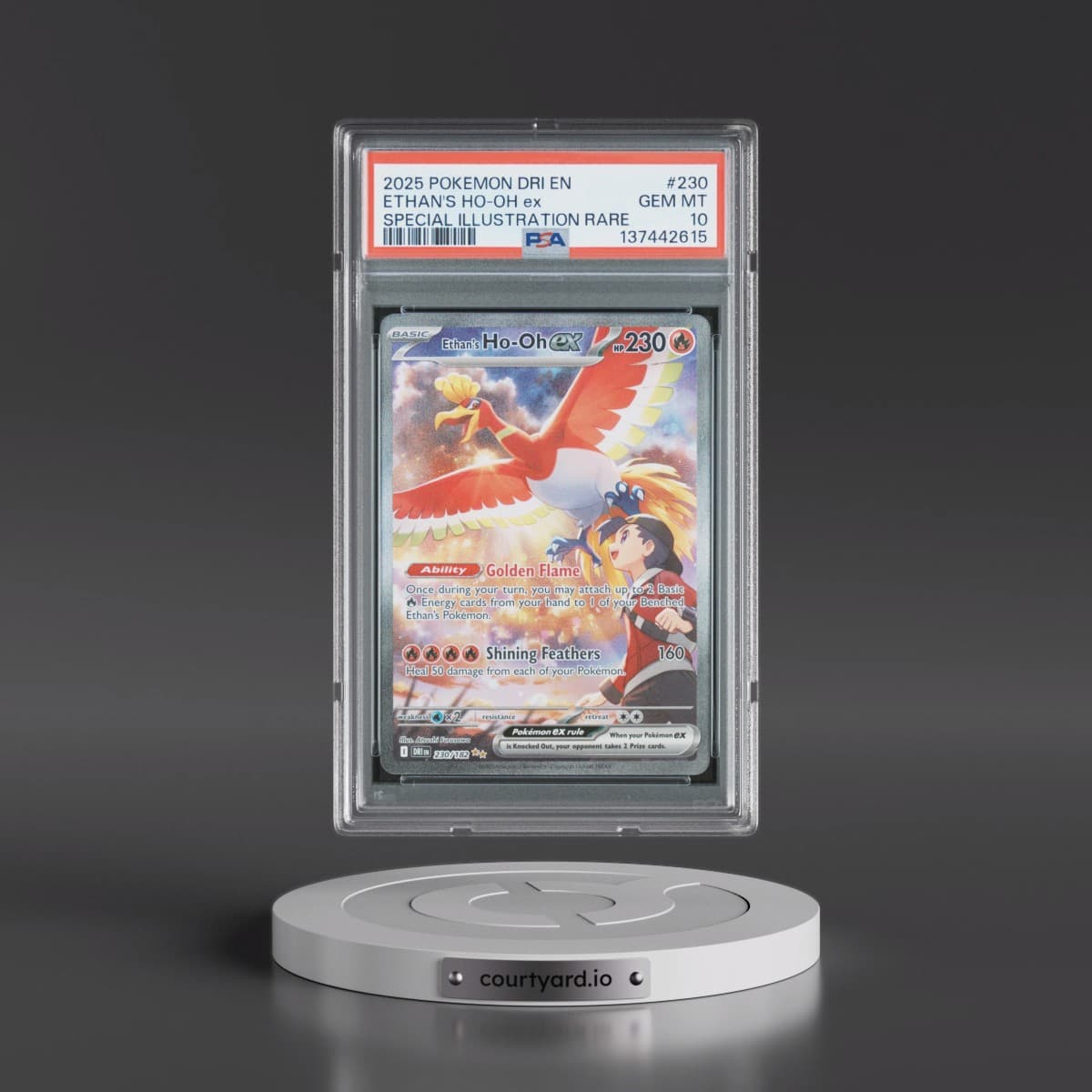 2025 Pokémon Dri EN-Destined Rivals #230 Ethan's HO-Oh EX - Holo Special Illustration Rare (PSA 10 GEM MINT)