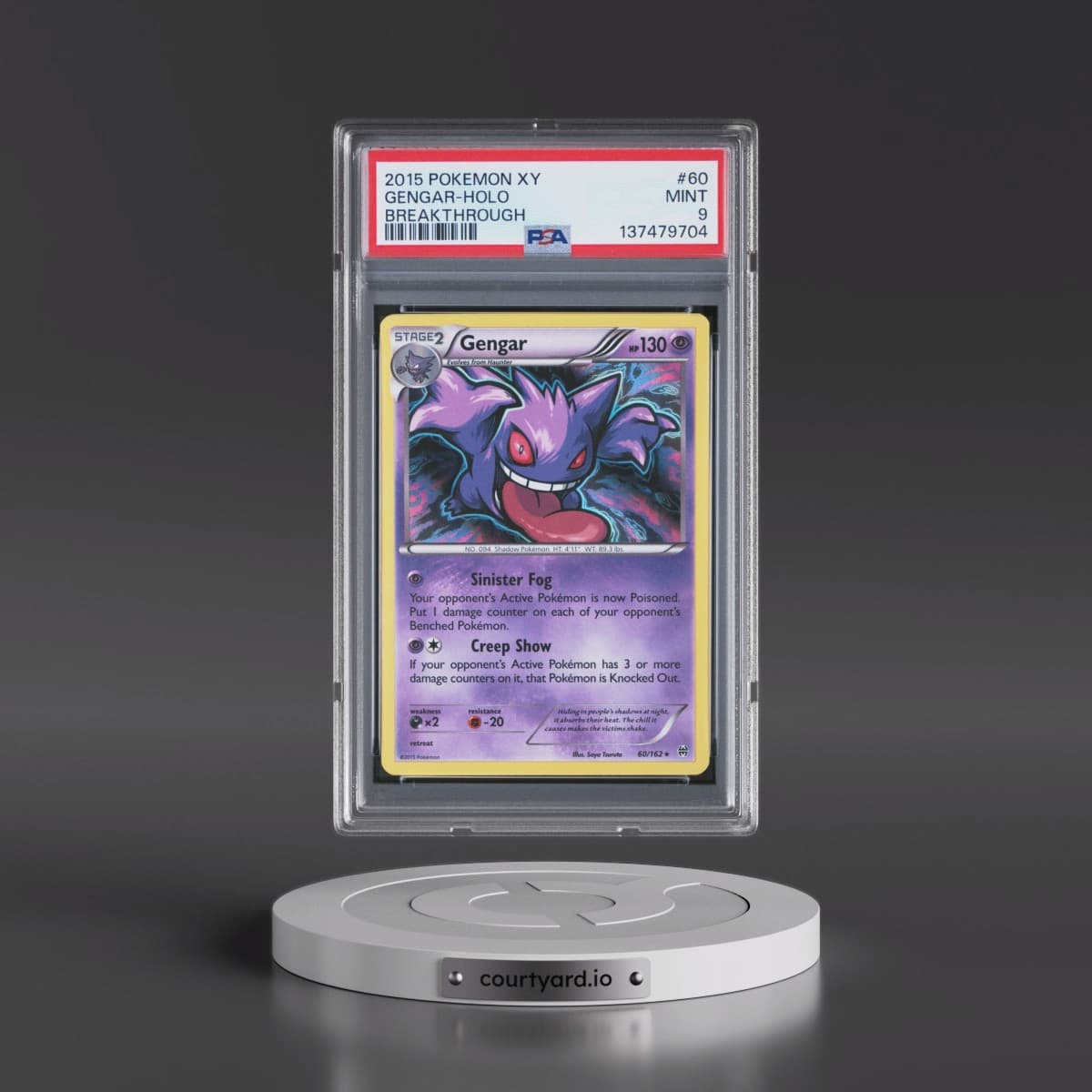2015 Pokémon XY Breakthrough #60 Gengar - Holo (PSA 9 MINT)