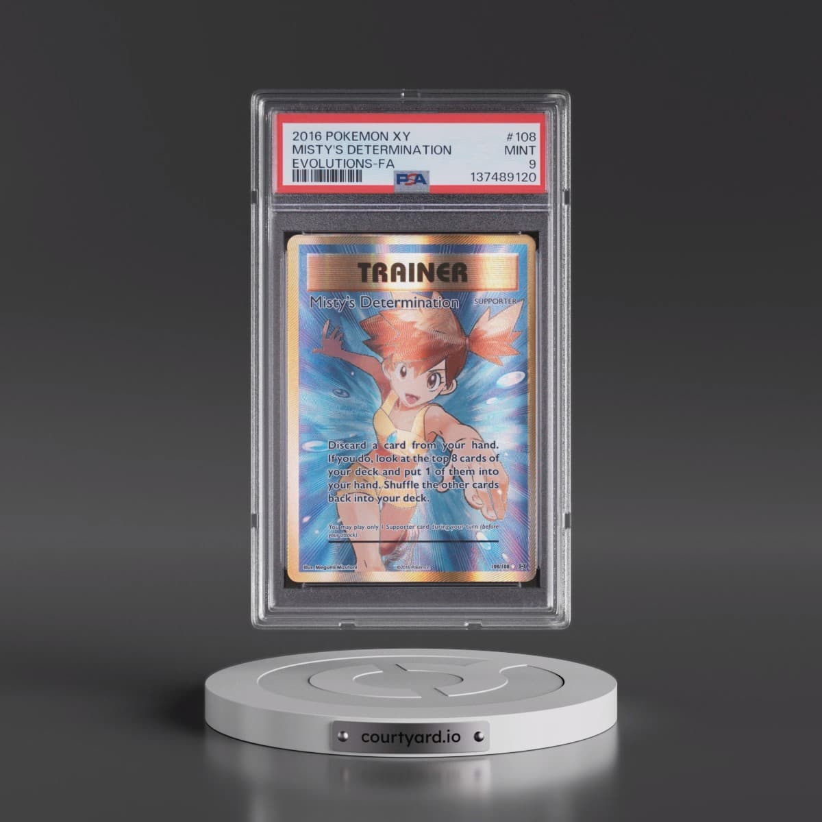 2016 Pokémon XY Evolutions #108 Misty's Determination - Full Art (PSA 9 MINT)